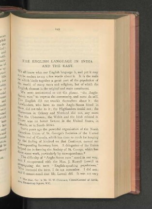 THE ENGLISH LANGUAGE IN INDIA AND THE EAST.