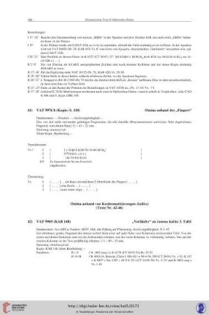 Omina anhand von Keulenmarkierungen (kakku)
