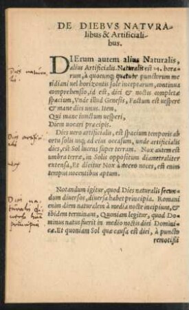 De Diebus Naturalibus & Artificialibus.