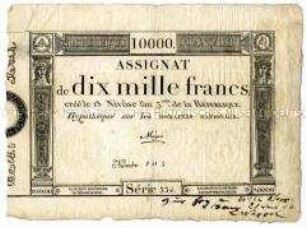 Assignat zu 10000 Francs