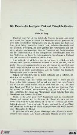 29: Die Theorie des L'art pour l'art und Théophile Gautier