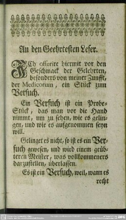 An den Geehrtesten Leser