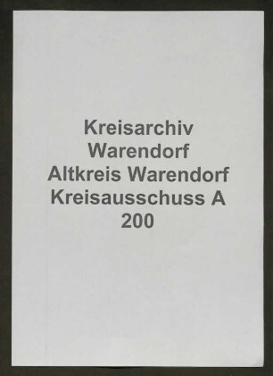 Witwen- und Waisenversorgungskasse der Amtsverbände und Landgemeinden, Spez.