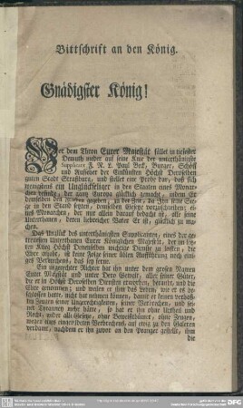 Bittschrift an den König