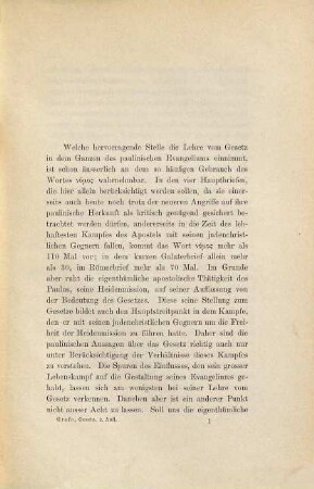Die paulinische Lehre vom Gesetz : nach den vier Hauptbriefen