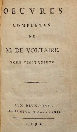 Oeuvres Complètes De M. De Voltaire, 21. Precis Du Siècle De Louis XV