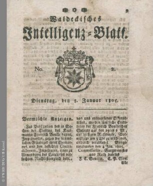 No. 2, Dienstag, den 8. Januar 1805