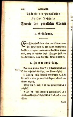 Theorie der Parallellen. Zweiter Abschnitt. Theorie der parallelen Ebenen.