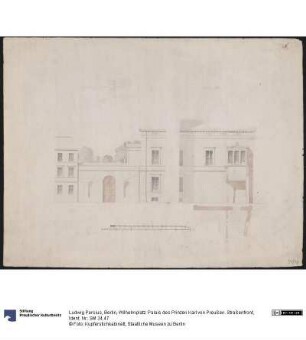 Berlin, Wilhelmplatz. Palais des Prinzen Karl von Preußen. Straßenfront