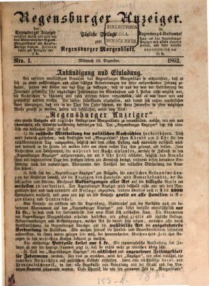 Regensburger Anzeiger : General-Anzeiger und Handelszeitung. 1863, Nro. 22 (1. Januar) - Nro. 139 (30. April)