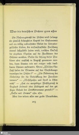 Was die deutschen Dichter gern aßen