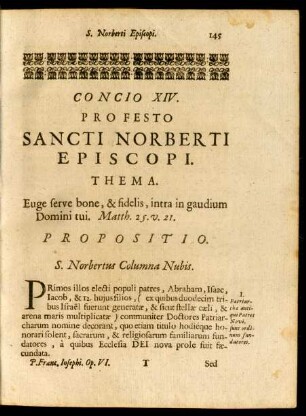 Concio XIV. Pro Festo Sancti Norberti Episcopi.