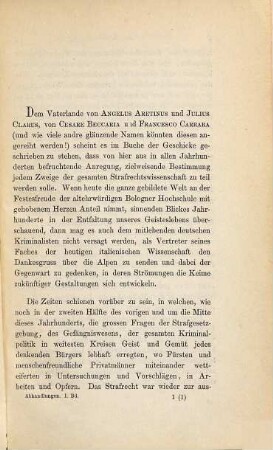 Der italienische Strafgesetzentwurf von 1887 : (Entwurf Zanardelli) ; 1. Buch, Allgemeiner Teil