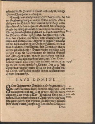 Laus Domini.
