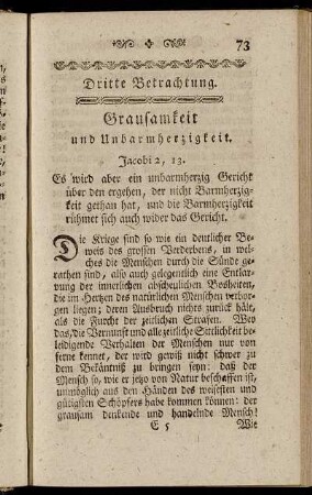 Dritte Betrachtung. Grausamkeit und Unbarmherzigkeit