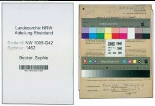 Entnazifizierung Sophie Becker , geb. 03.10.1909 (Geschaeftsinhaberin)