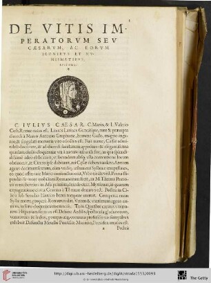 De vitis Imperatorvm sev Caesarvm, ac eorum iconibvs et nvismatibvs, epitome