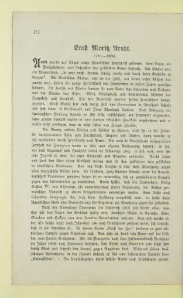 Ernst Moritz Arndt. 1769 - 1860