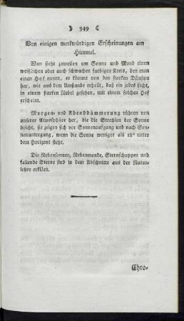 Von einigen merkwürdigen Erscheinungen am Himmel
