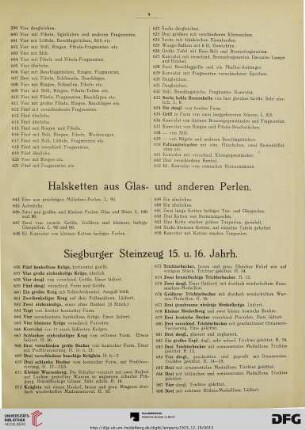 Halsketten aus Glas- und anderen Perlen (Nr. 644-655)