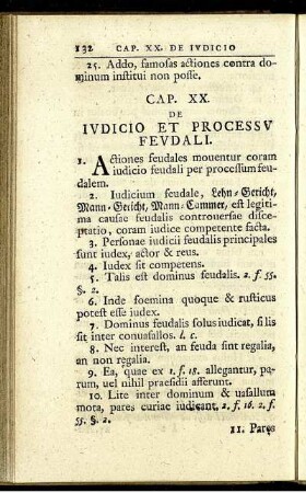 Cap. XX. De iudicio et processu feudali.