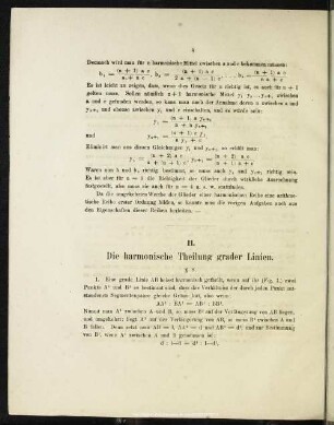 II. DIe harmonische Theilung grader Linien