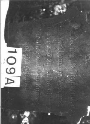 Grabstein 109 (Index: 100085523) Maße HxBxT: 147x56x25 cm Beschreibung: Stele, Sockel, eingezogener Rundbogenabschluß Symbolik: Levitenkanne: Grabstein 109A