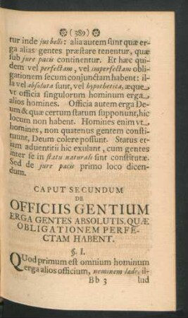 Caput Secundum. De Officiis Gentium Erga Gentes Absolutis, Quae Obligationem Perfectam Habent.