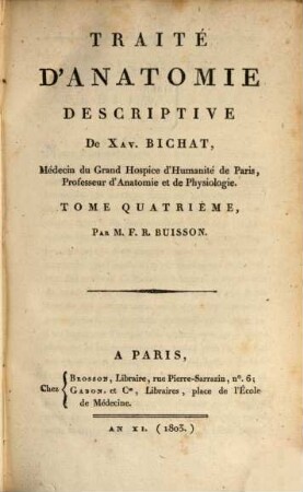 Traité d'anatomie descriptive, 4