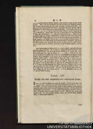 Tabula XIV. Bericht von eienr aufgestellten oder aufgerißenen Treppe.