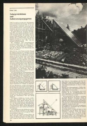 Solargewächshaus und Selbstversorgungsgarten
