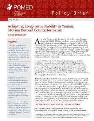 Achieving long-term stability in Yemen : moving beyond counterterrorism