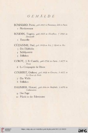 Gemälde (Nr. 1-45)