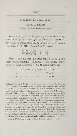 Théoréme de géométrie.