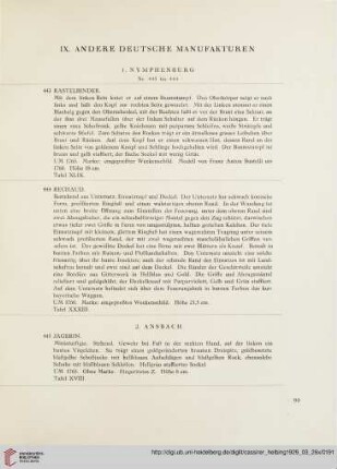 IX. Andere deutsche Manufakturen (Nr. 443-454)
