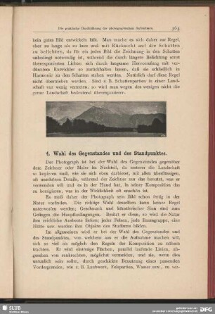 4. Wahl des Gegenstandes und des Standpunktes