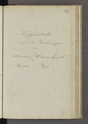Kupferstiche nach den Zeichnungen von Martin v. Heemskerck und Martin de Voss.