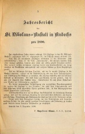 Jahres-Bericht. 1890
