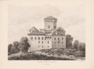Burg Goyen (Gayen), Schenna: Perspektivische Außenansicht (aus: Architektonisches Skizzenbuch, H. 154/1, 1879)