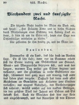 Vierhundert zwei und funfzigste Nacht