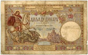 Geldschein, 1.000 Dinar, 30.11.1920