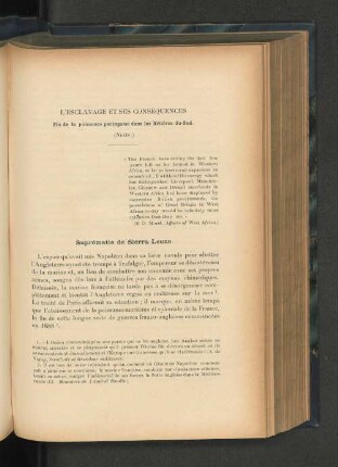L'esclavages et ses consequences