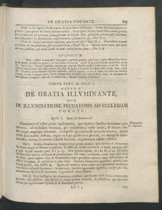 Caput V. De Gratia Illuminante, Sive De Illuminatione Peccatoris Ad Ecclesiam Vocati