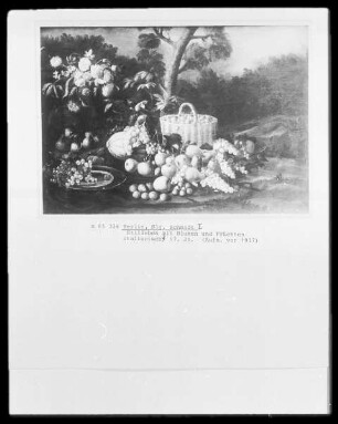 Stilleben mit Blumen und Früchten