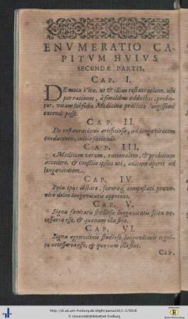 Enumeratio Capitum.