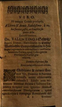 Anti-Becanus, Sive Manualis Controversiarum Theologicarum, à Martino Becano ... ex tot opusculis collecti, Confutatio. 1