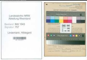 Entnazifizierung Hildegard Lindemann , geb. 01.06.1913 ()