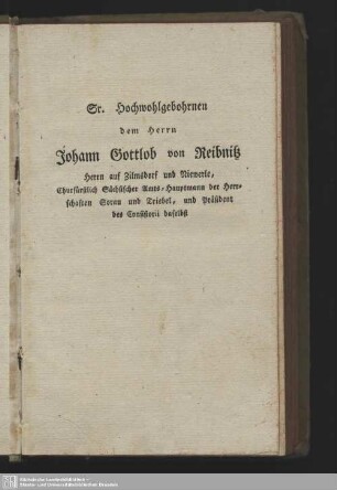 Hochwohlgebohrne Gnädige Herren!