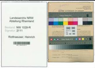 Entnazifizierung Heinrich Rotthaeuser , geb. 13.04.1892 (Angestellter)