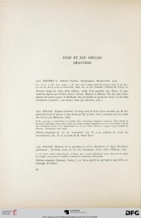 XVIII et XIX siècles Gravures (Nr. 191-235)
